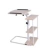 YALILYNX Height Adjustable Laptop Table with Side Storage Shelves.
